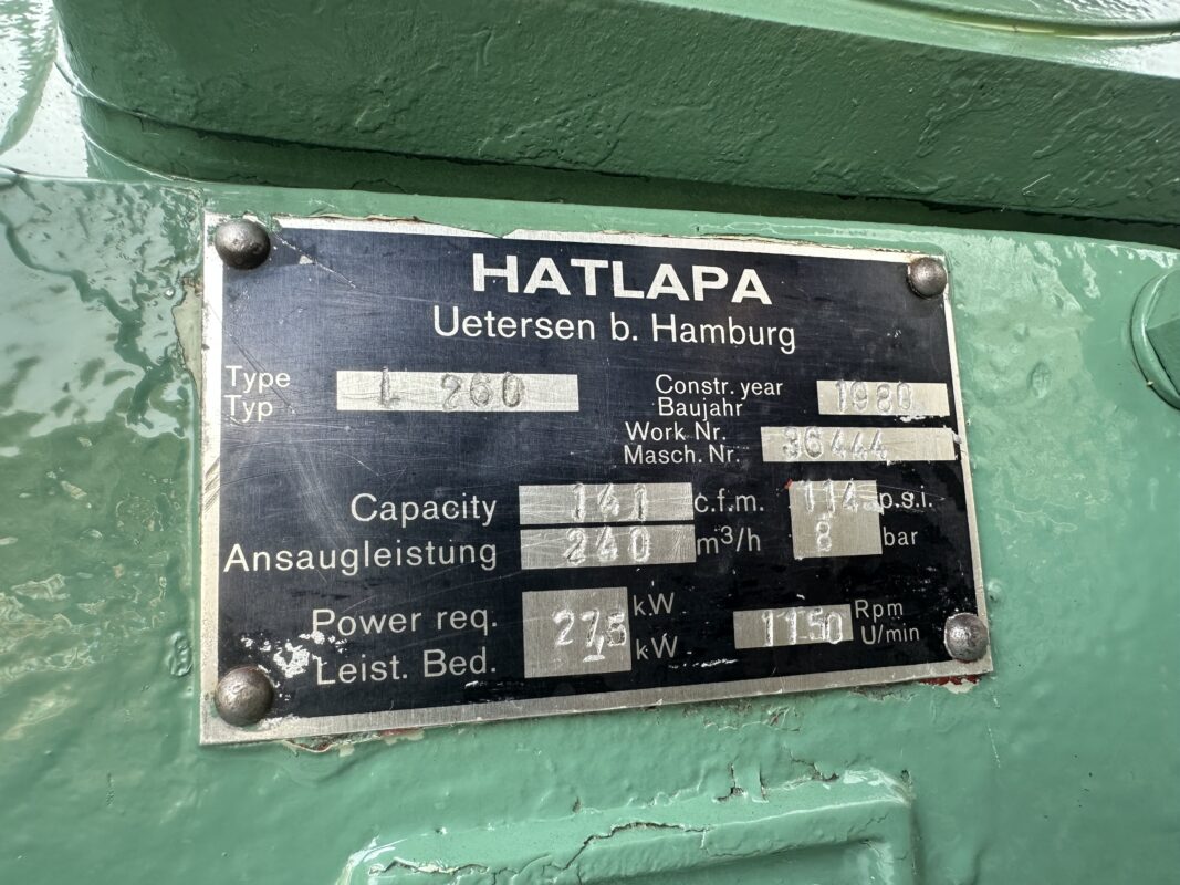 HATLAPA - L 260 - MARINE AIR COMPRESSOR - Image 2