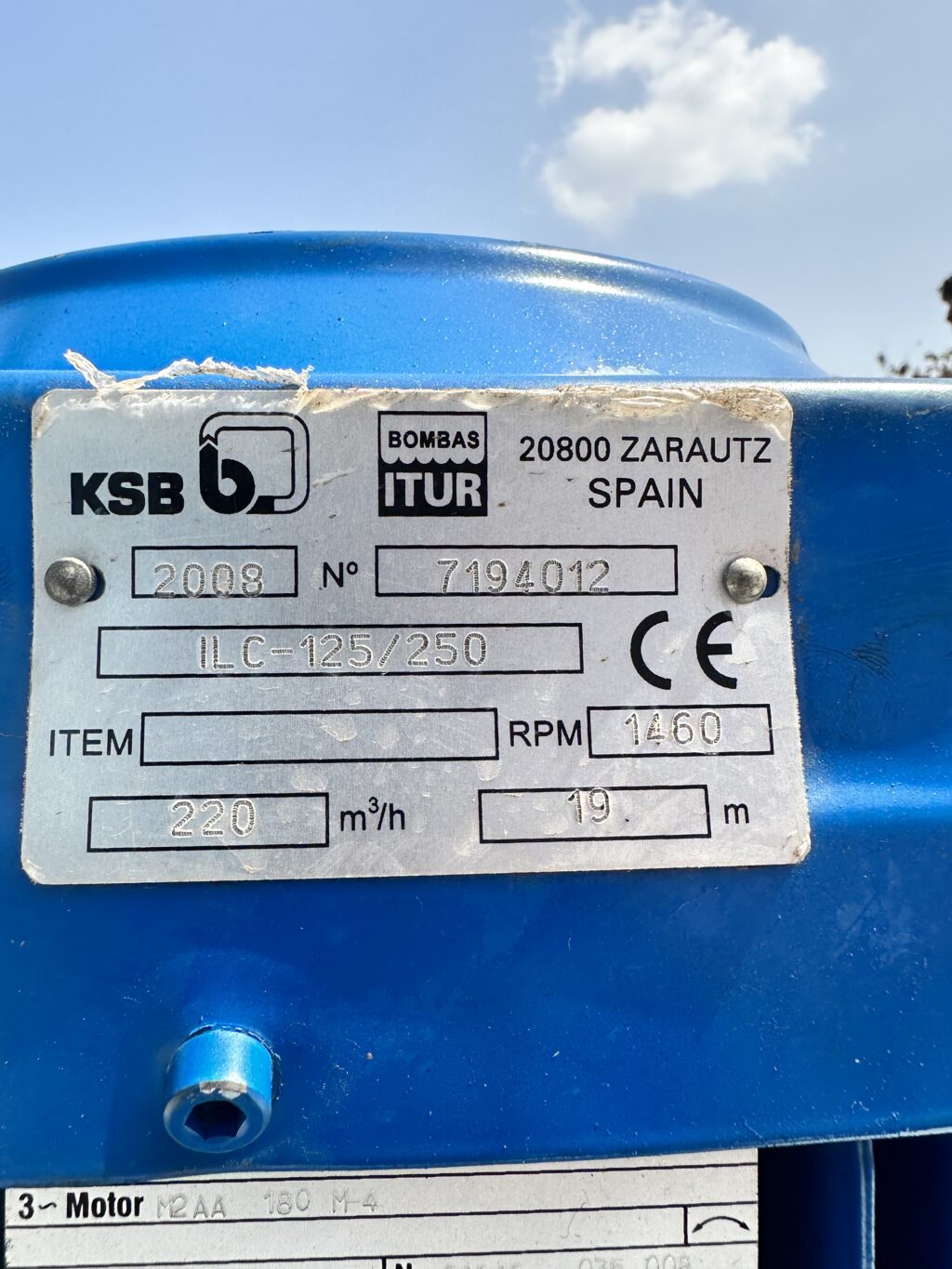KSB/BOMBAS ITUR - ILC-125/250 - VERTICAL INLINE CENTRIFUGAL PUMP - Image 2