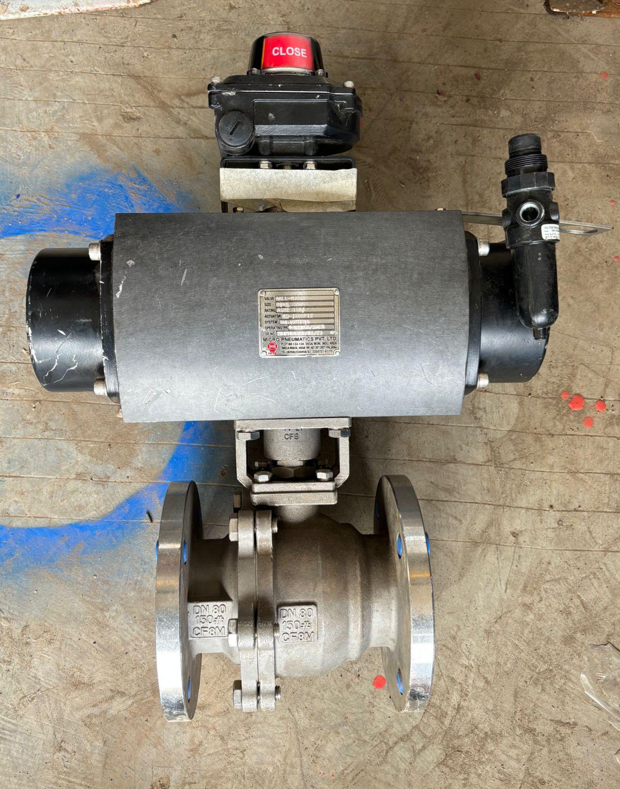 1 (2) MICRO PNEUMATICS - M2F - 3" INCH - AUTOMATED BALL VALVE - Image 1