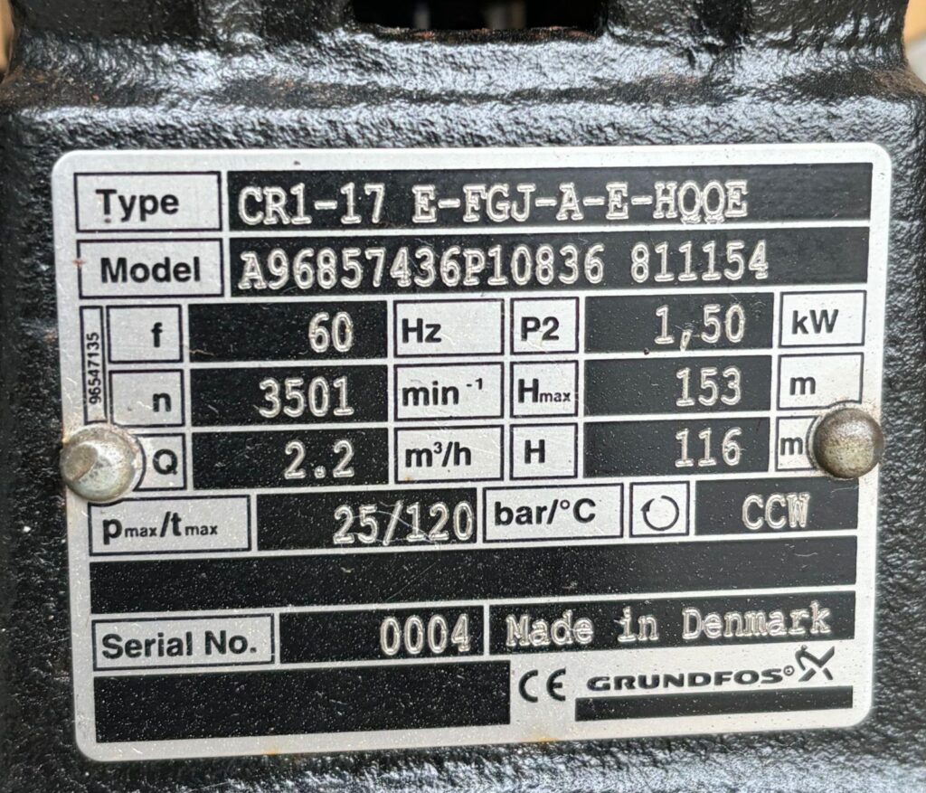GRUNDFOS - CR1-17 E-FGJ-A-E-HQQE - VERTICAL MULTISTAGE CENTRIFUGAL PUMP - Image 3