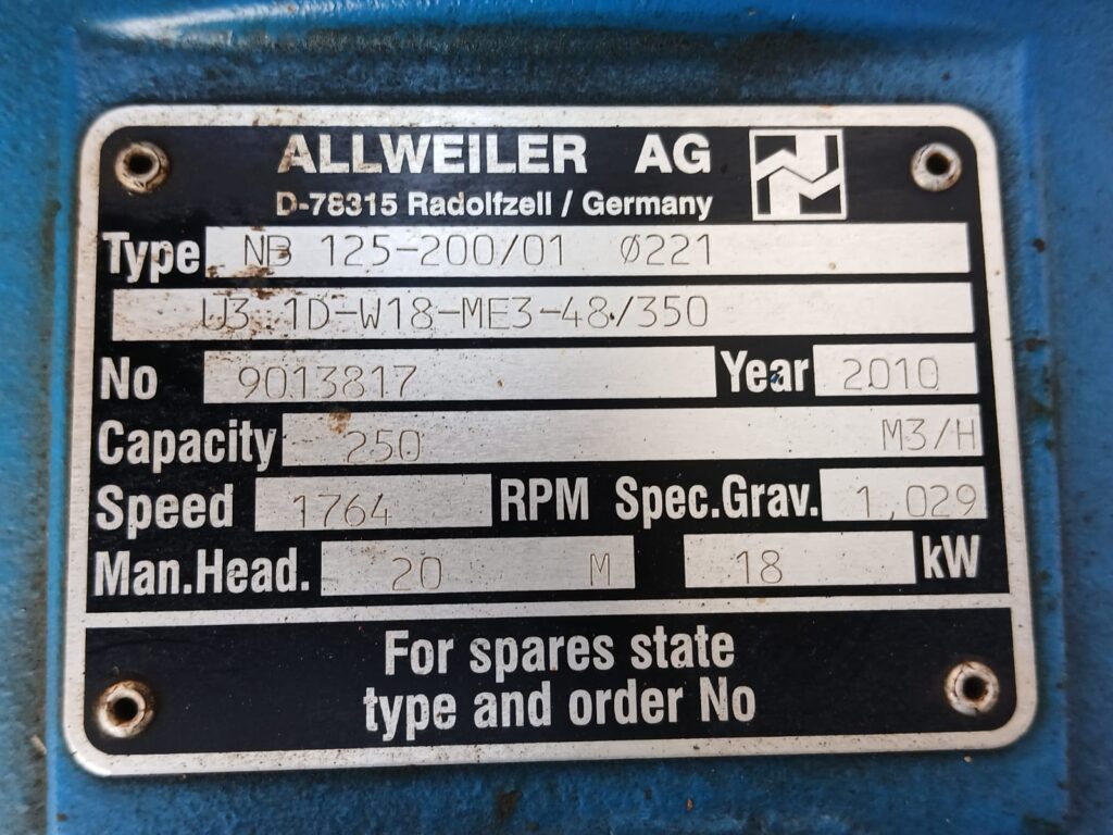 ALLWELIER - NB 125-200/01 Ø221 U3.1D-W18-ME3-48/350 - CENTRIFUGAL VOLUTE PUMP - Image 2