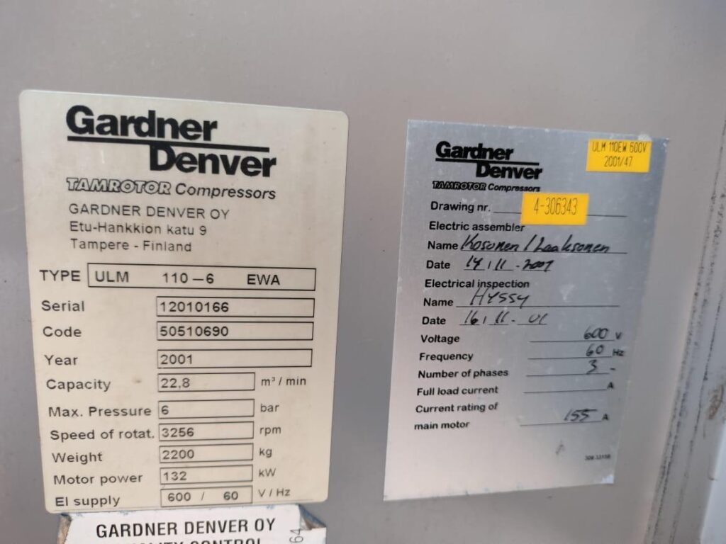 GARDNER - TMC - ULM 110-6 EWA - SCREW AIR COMPRESSOR - Image 11