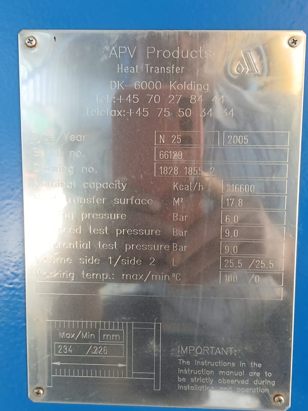 APV - N 25 - PLATE HEAT EXCHANGER - Image 2