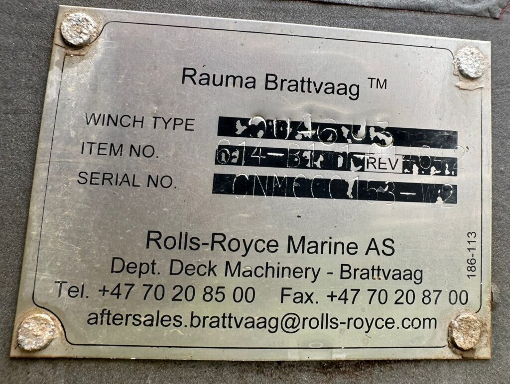 RAUMA BRATTVAAG - OU46U3 - HYDRAULIC MOORING & DECK WINCH SYSTEM - Image 2