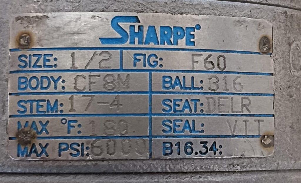 SHARPE - F 60 - SIZE 1/2 - BALL VALVE - Image 2