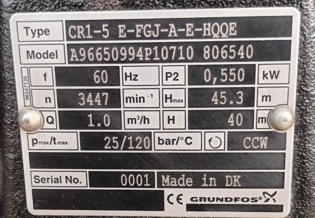 GRUNDFOS - CR1-5 E-FGJ-A-E-HQQE - MULTISTAGE VERTICAL PUMP - Image 2