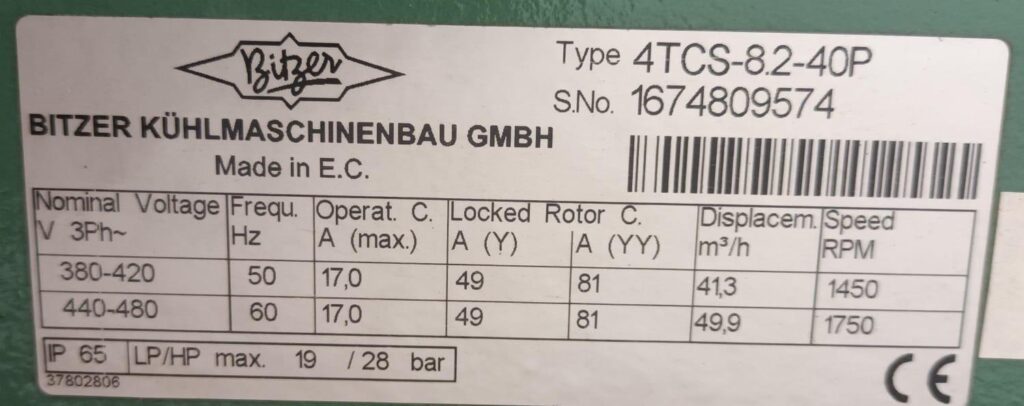 BITZER - 4TCS-8.2-40P - REFRIGERATION COMPRESSOR - Image 2